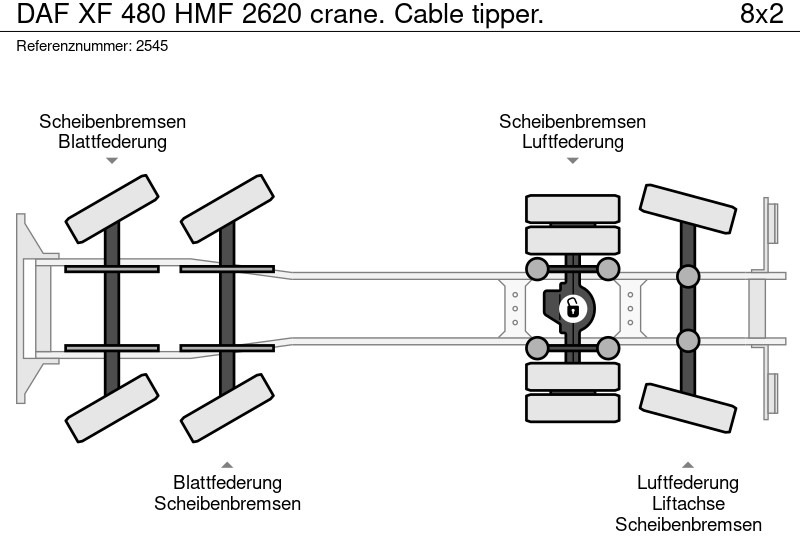 Nosturiauto DAF XF 480 HMF 2620 crane. Cable tipper.: kuva Nosturiauto DAF XF 480 HMF 2620 crane. Cable tipper.