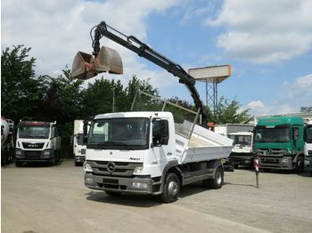 Kippiauto kuorma-auto Mercedes-Benz Atego 1224 2-Achs Kipper Heckkran Hiab 077 BS-2
