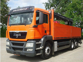 Lava kuorma-auto MAN TGS 26.400 6x2 Pritsche Kran HIAB 166K PRO