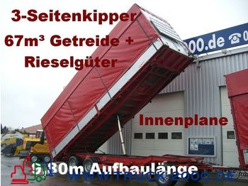 KEMPF 3-Seiten Getreidekipper 67m³   9.80m Aufbaulänge - Pressukapelliperävaunu