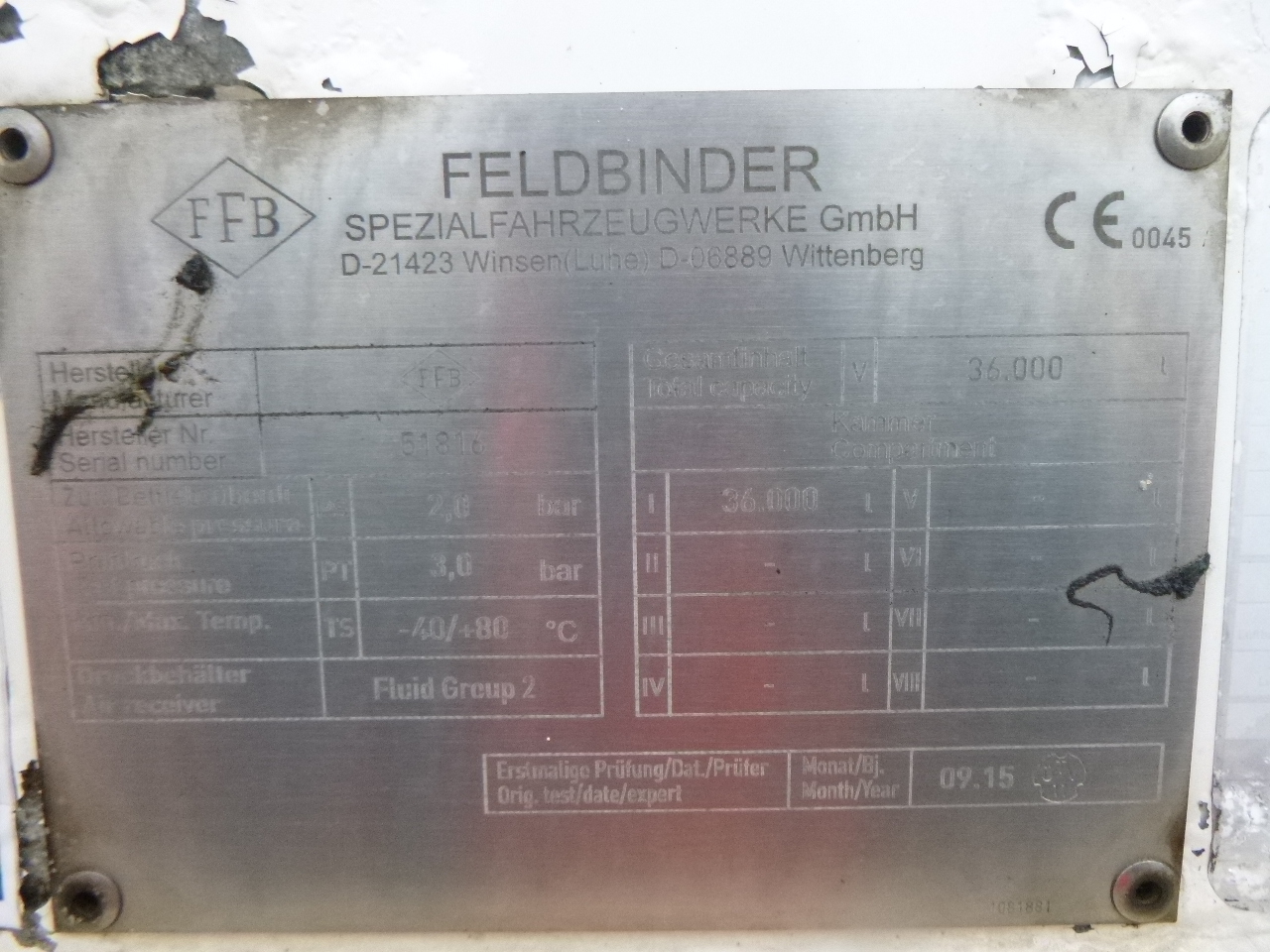 Säiliöpuoliperävaunu kuljetusta varten jauhot Feldbinder Powder tank alu 36 m3 / 1 comp: kuva Säiliöpuoliperävaunu kuljetusta varten jauhot Feldbinder Powder tank alu 36 m3 / 1 comp