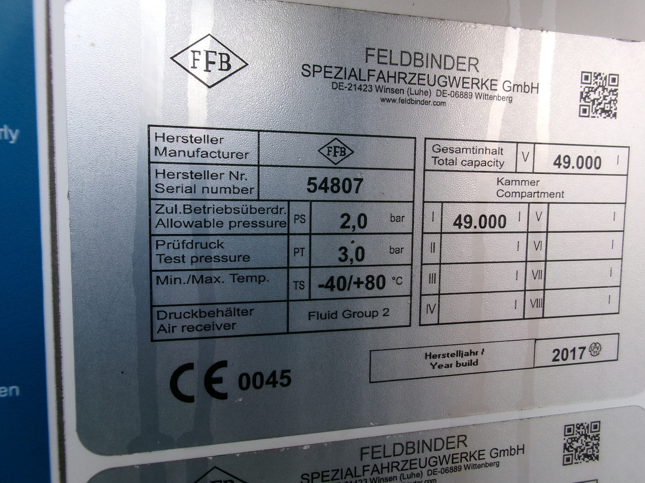Säiliöpuoliperävaunu kuljetusta varten jauhot Feldbinder Powder tank alu alu 49 m3 / 1 comp: kuva Säiliöpuoliperävaunu kuljetusta varten jauhot Feldbinder Powder tank alu alu 49 m3 / 1 comp