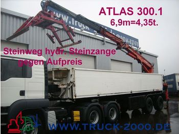LANGENDORF Stein/Baustoff+Heck Kran ATLAS 300.1 Bj.1999 - Puoliperävaunu