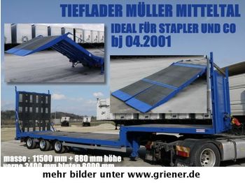 Müller-Mitteltal TS 3 / TIEFLADER HYDRAULISCHE RAMPE STAPLER / !!  - Lavapuoliperävaunu