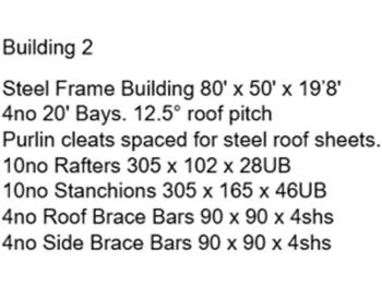 Kontti talo 80' x 50' x 19.8' Steel Frame Building, 4no 12.5' Bays, Brace Bars: kuva Kontti talo 80' x 50' x 19.8' Steel Frame Building, 4no 12.5' Bays, Brace Bars