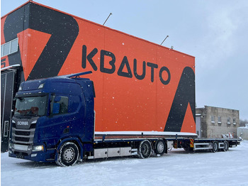 Scania R 500 6x2*4 + TRAILER RETARDER / PLATFORM L=7500 mm + TRAILER 8000 mm - Kuljetin kuorma-auto: kuva Scania R 500 6x2*4 + TRAILER RETARDER / PLATFORM L=7500 mm + TRAILER 8000 mm - Kuljetin kuorma-auto