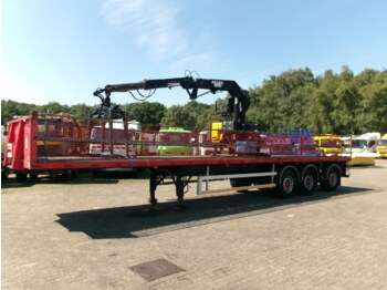 Fruehauf 3-axle platform trailer + Atlas 3008 crane - Lavapuoliperävaunu: kuva Fruehauf 3-axle platform trailer + Atlas 3008 crane - Lavapuoliperävaunu