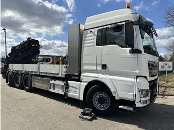 Nosturiauto MAN TGX 35.420 8x4-4 TRIDEM + CRANE (26m!) HIAB X-HIPRO 408 E-5 + JIB 100X-5 - PLATFORM 6m40 - *306.245km* - BE TRUCK: kuva Nosturiauto MAN TGX 35.420 8x4-4 TRIDEM + CRANE (26m!) HIAB X-HIPRO 408 E-5 + JIB 100X-5 - PLATFORM 6m40 - *306.245km* - BE TRUCK