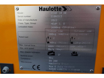 Puomilava Haulotte Star 10AC Valid Inspection, *Guarantee! Electric,: kuva Puomilava Haulotte Star 10AC Valid Inspection, *Guarantee! Electric,