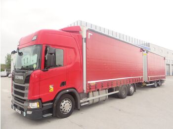 Pressukapelli kuorma-auto Scania R410 6x2 tandem jumbo 7.7+7.7m: kuva Pressukapelli kuorma-auto Scania R410 6x2 tandem jumbo 7.7+7.7m