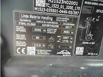 Sähkötrukki Linde E30: kuva Sähkötrukki Linde E30
