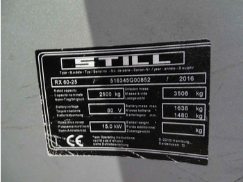 Sähkötrukki STILL RX60-25: kuva Sähkötrukki STILL RX60-25 Sähkötrukki STILL RX60-25: kuva Sähkötrukki STILL RX60-25