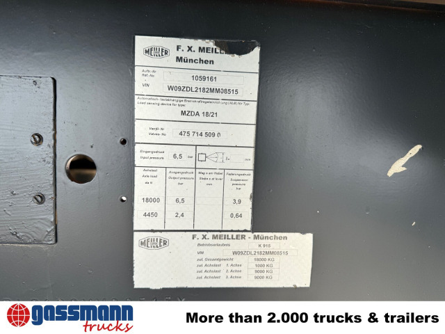 Meiller MZDA 18/21, Stahlbordwände, ca. 10m³ - Kippiauto perävaunu: kuva Meiller MZDA 18/21, Stahlbordwände, ca. 10m³ - Kippiauto perävaunu Meiller MZDA 18/21, Stahlbordwände, ca. 10m³ - Kippiauto perävaunu: kuva Meiller MZDA 18/21, Stahlbordwände, ca. 10m³ - Kippiauto perävaunu