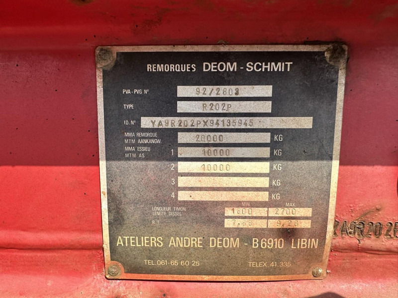 Konttialus/ Vaihtokuormatilat perävaunu DEOM - SCHMIT R202P 2-AS CONTAINER TRANSPORT - BPW - GOEDE BANDEN - LUCHTVERING - BELGISCHE PAPIEREN: kuva Konttialus/ Vaihtokuormatilat perävaunu DEOM - SCHMIT R202P 2-AS CONTAINER TRANSPORT - BPW - GOEDE BANDEN - LUCHTVERING - BELGISCHE PAPIEREN