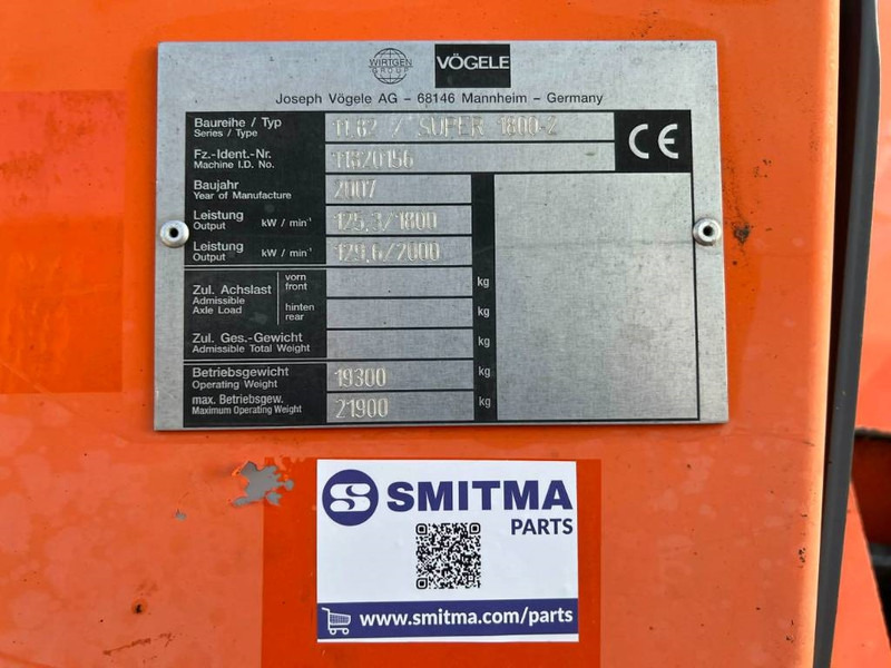 Vögele SUPER 1800-2 - Asfalttilevittimet: kuva Vögele SUPER 1800-2 - Asfalttilevittimet Vögele SUPER 1800-2 - Asfalttilevittimet: kuva Vögele SUPER 1800-2 - Asfalttilevittimet