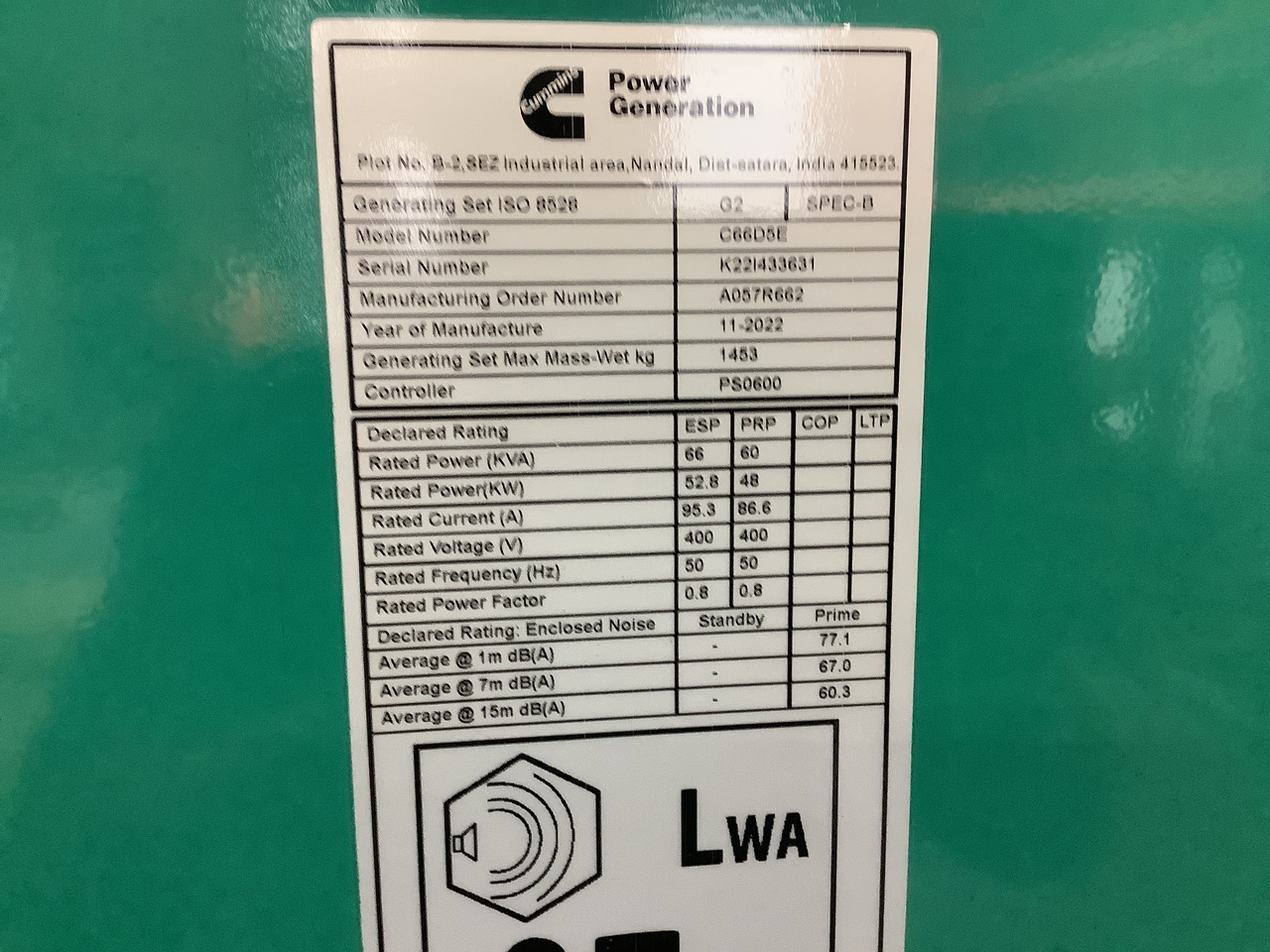 Cummins C66D5EQ. 66KVA Generator. Brand new. - Sähkögeneraattori: kuva Cummins C66D5EQ. 66KVA Generator. Brand new. - Sähkögeneraattori Cummins C66D5EQ. 66KVA Generator. Brand new. - Sähkögeneraattori: kuva Cummins C66D5EQ. 66KVA Generator. Brand new. - Sähkögeneraattori