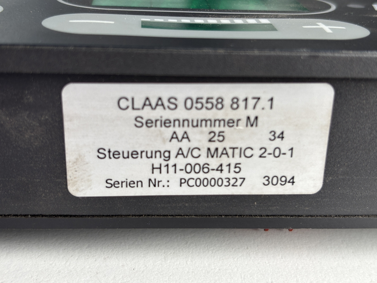 Claas Jaguar Lexion Tucano Xerion - moduł sterownik klimatyzacji A/C Matic 558817.1 0558817.1 - Ohjainyksikkö - Maatalouskoneet: kuva Claas Jaguar Lexion Tucano Xerion - moduł sterownik klimatyzacji A/C Matic 558817.1 0558817.1 - Ohjainyksikkö - Maatalouskoneet Claas Jaguar Lexion Tucano Xerion - moduł sterownik klimatyzacji A/C Matic 558817.1 0558817.1 - Ohjainyksikkö - Maatalouskoneet: kuva Claas Jaguar Lexion Tucano Xerion - moduł sterownik klimatyzacji A/C Matic 558817.1 0558817.1 - Ohjainyksikkö - Maatalouskoneet