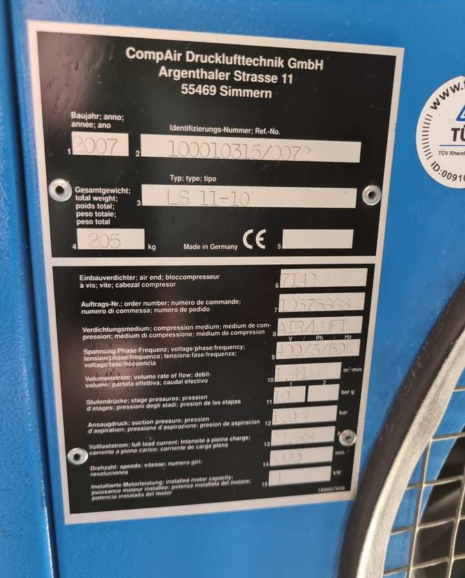 Kompresor śrubowy COMPAIR LS 11, 11 kw - Ilmakompressori: kuva Kompresor śrubowy COMPAIR LS 11, 11 kw - Ilmakompressori Kompresor śrubowy COMPAIR LS 11, 11 kw - Ilmakompressori: kuva Kompresor śrubowy COMPAIR LS 11, 11 kw - Ilmakompressori