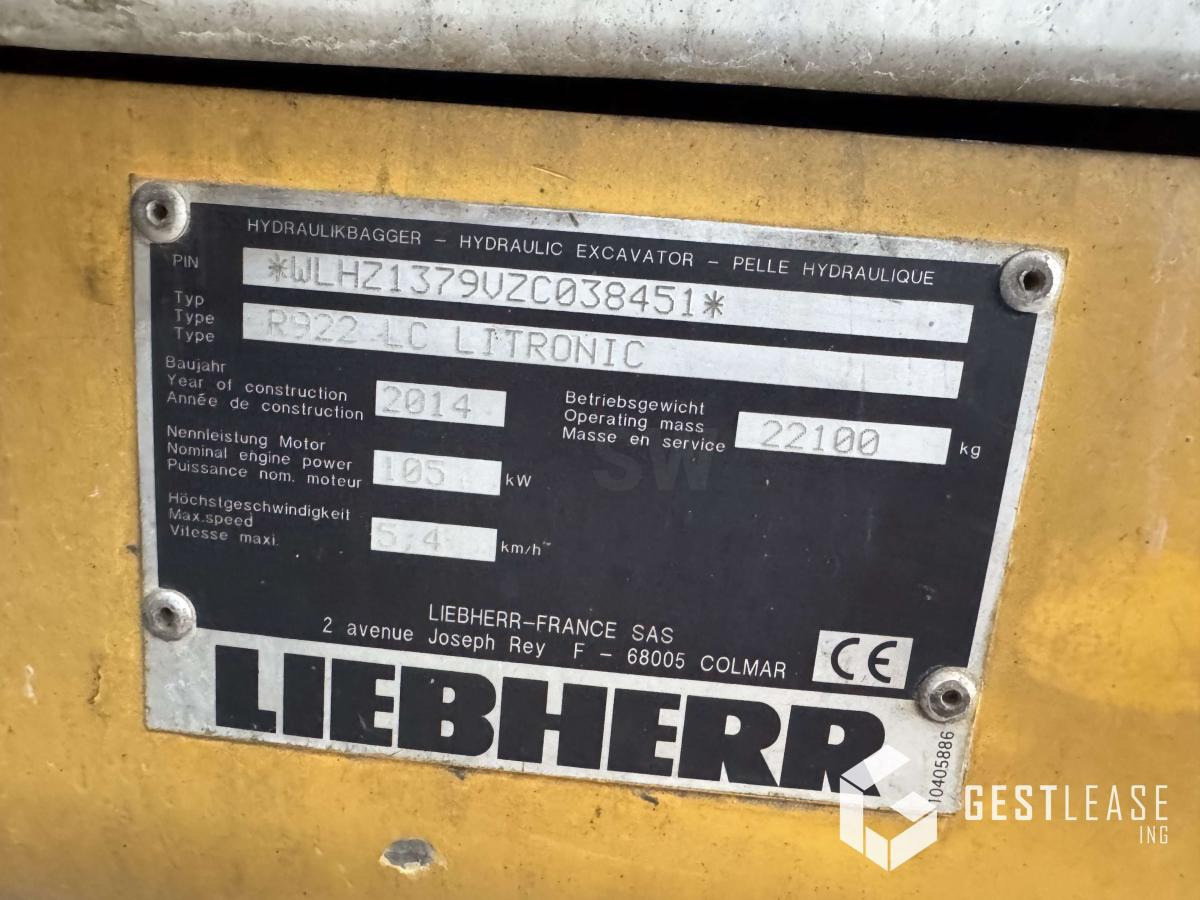 Telakaivukone Liebherr R922LC: kuva Telakaivukone Liebherr R922LC