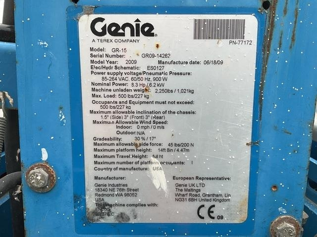 Genie GR15 - Pystymastonostin: kuva Genie GR15 - Pystymastonostin Genie GR15 - Pystymastonostin: kuva Genie GR15 - Pystymastonostin