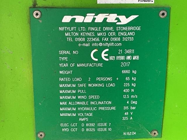 Niftylift HR21 - Puomilava: kuva Niftylift HR21 - Puomilava Niftylift HR21 - Puomilava: kuva Niftylift HR21 - Puomilava