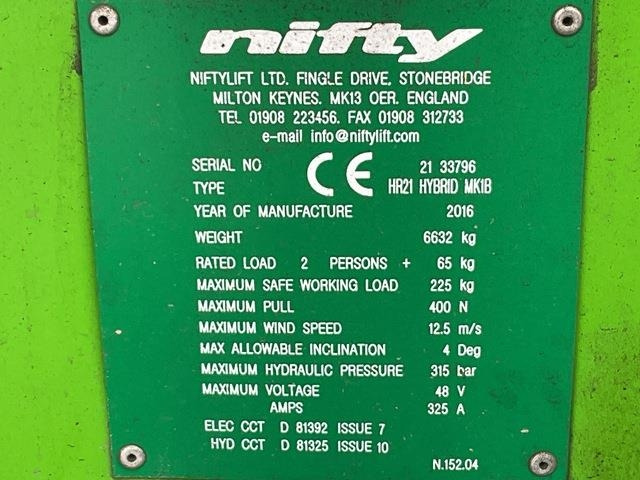 Niftylift HR21 - Puomilava: kuva Niftylift HR21 - Puomilava Niftylift HR21 - Puomilava: kuva Niftylift HR21 - Puomilava