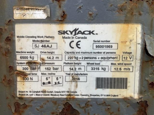 SkyJack SJ46AJ - Puomilava: kuva SkyJack SJ46AJ - Puomilava SkyJack SJ46AJ - Puomilava: kuva SkyJack SJ46AJ - Puomilava