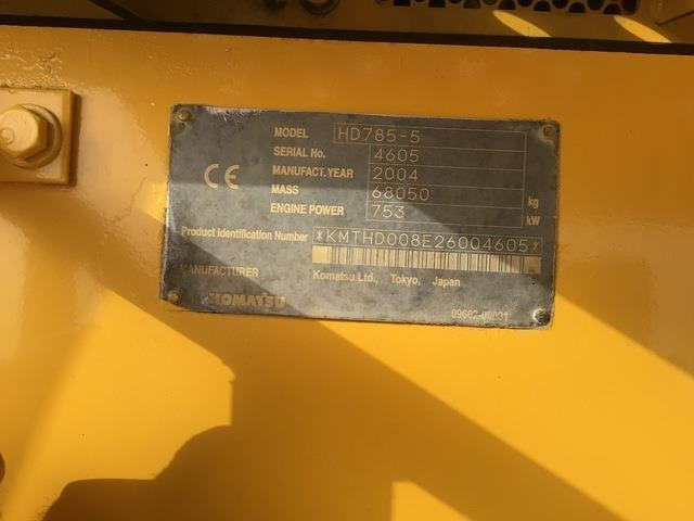Komatsu HD785-5 - Maansiirtoauto: kuva Komatsu HD785-5 - Maansiirtoauto Komatsu HD785-5 - Maansiirtoauto: kuva Komatsu HD785-5 - Maansiirtoauto