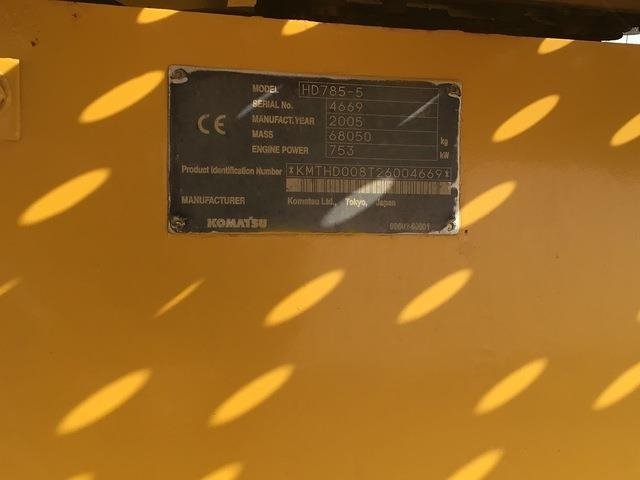 Komatsu HD785-5 - Maansiirtoauto: kuva Komatsu HD785-5 - Maansiirtoauto Komatsu HD785-5 - Maansiirtoauto: kuva Komatsu HD785-5 - Maansiirtoauto