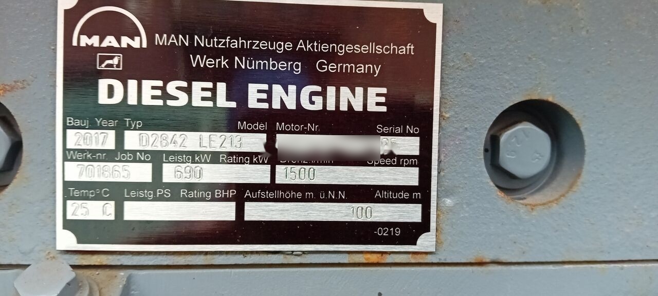 Uusi Sähkögeneraattori MAN MAN Generator Set Stamford 640 KW 800 KVA Diesel, 2017 Model, 931 HP, 8000 kg, Low Hours, For Sale in Poland: kuva Uusi Sähkögeneraattori MAN MAN Generator Set Stamford 640 KW 800 KVA Diesel, 2017 Model, 931 HP, 8000 kg, Low Hours, For Sale in Poland