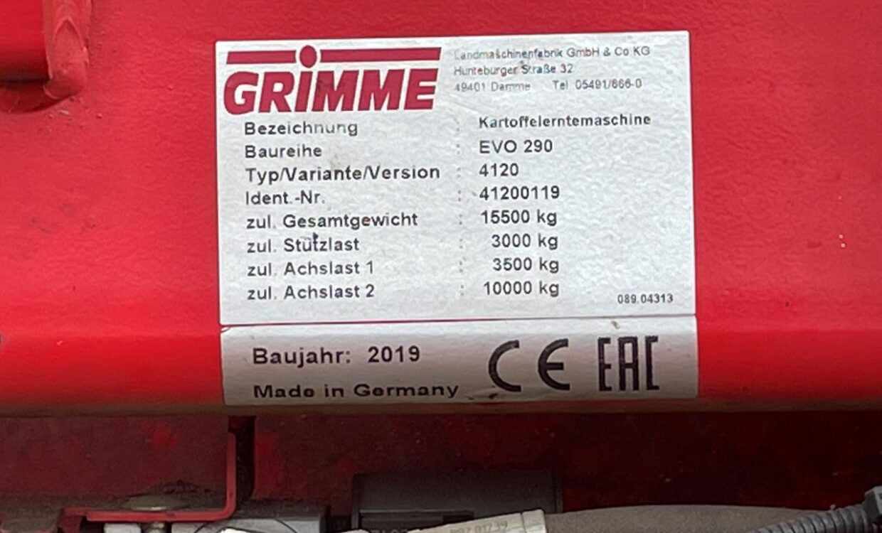 Perunannostokone Grimme EVO 290 AirSep: kuva Perunannostokone Grimme EVO 290 AirSep