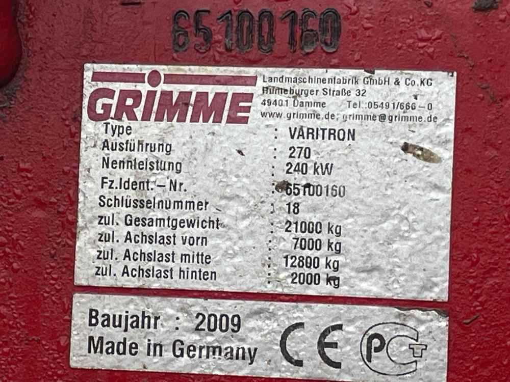 Sadonkorjuukone Grimme VARITRON 270: kuva Sadonkorjuukone Grimme VARITRON 270