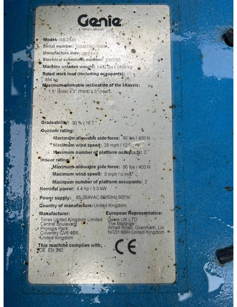 Genie GS 2646 - Saksilava: kuva Genie GS 2646 - Saksilava Genie GS 2646 - Saksilava: kuva Genie GS 2646 - Saksilava