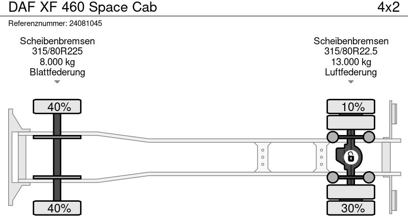 Kuorma-auto alusta DAF XF 460 Space Cab: kuva Kuorma-auto alusta DAF XF 460 Space Cab