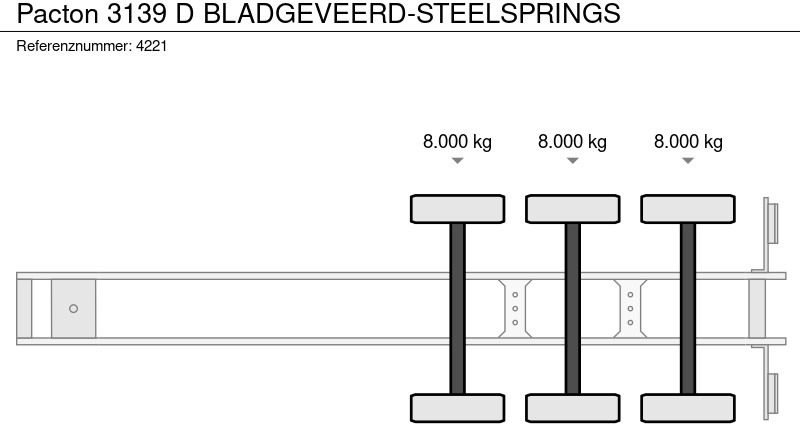 Lavapuoliperävaunu Pacton 3139 D BLADGEVEERD-STEELSPRINGS: kuva Lavapuoliperävaunu Pacton 3139 D BLADGEVEERD-STEELSPRINGS