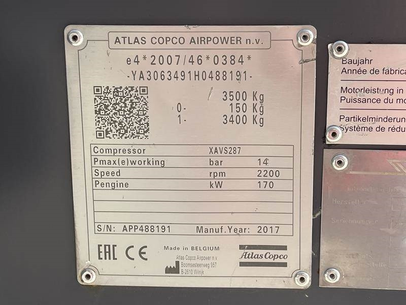 Atlas-Copco XAVS 287 - Ilmakompressori: kuva Atlas-Copco XAVS 287 - Ilmakompressori Atlas-Copco XAVS 287 - Ilmakompressori: kuva Atlas-Copco XAVS 287 - Ilmakompressori