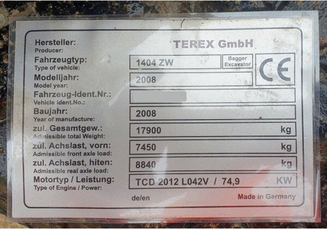 Atlas Terex 1404 ZW - Kaivuri: kuva Atlas Terex 1404 ZW - Kaivuri Atlas Terex 1404 ZW - Kaivuri: kuva Atlas Terex 1404 ZW - Kaivuri