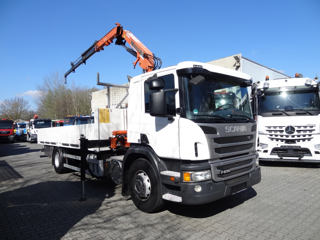 Lava-kuorma-auto, Nosturiauto Scania P230 4X2 Kran Atlas 92.2 A2: kuva Lava-kuorma-auto, Nosturiauto Scania P230 4X2 Kran Atlas 92.2 A2