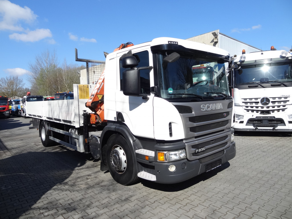 Lava-kuorma-auto, Nosturiauto Scania P230 4X2 Kran Atlas 92.2 A2: kuva Lava-kuorma-auto, Nosturiauto Scania P230 4X2 Kran Atlas 92.2 A2