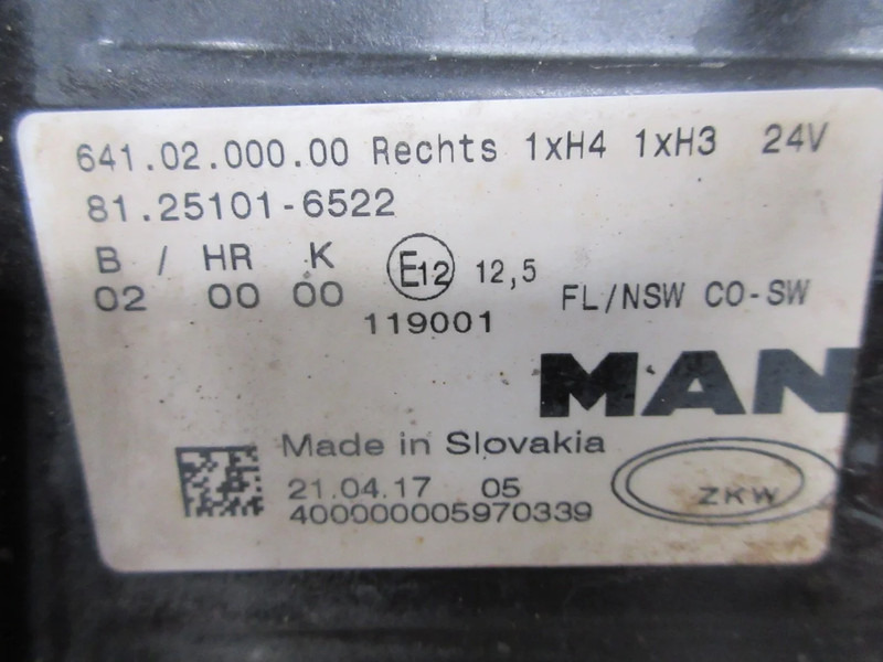 MAN 81.25101-6522 // 81.25101- 6798 // MISLAMP MAN TGS EURO 6 - Sumuvalo - Kuorma-auto: kuva MAN 81.25101-6522 // 81.25101- 6798 // MISLAMP MAN TGS EURO 6 - Sumuvalo - Kuorma-auto MAN 81.25101-6522 // 81.25101- 6798 // MISLAMP MAN TGS EURO 6 - Sumuvalo - Kuorma-auto: kuva MAN 81.25101-6522 // 81.25101- 6798 // MISLAMP MAN TGS EURO 6 - Sumuvalo - Kuorma-auto