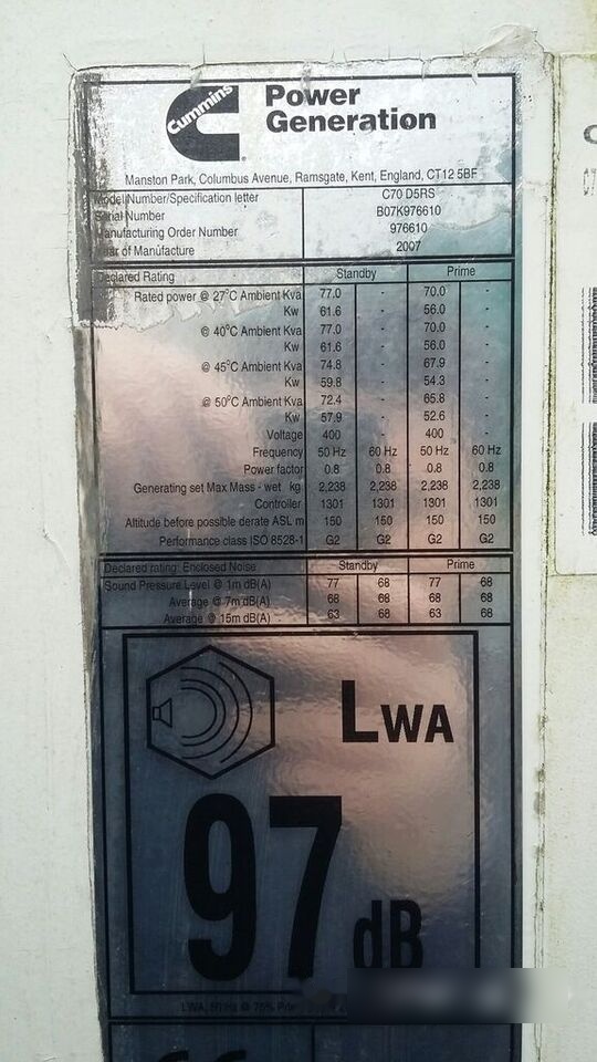 Cummins 70 kVa 4BT3.9 - Sähkögeneraattori: kuva Cummins 70 kVa 4BT3.9 - Sähkögeneraattori Cummins 70 kVa 4BT3.9 - Sähkögeneraattori: kuva Cummins 70 kVa 4BT3.9 - Sähkögeneraattori