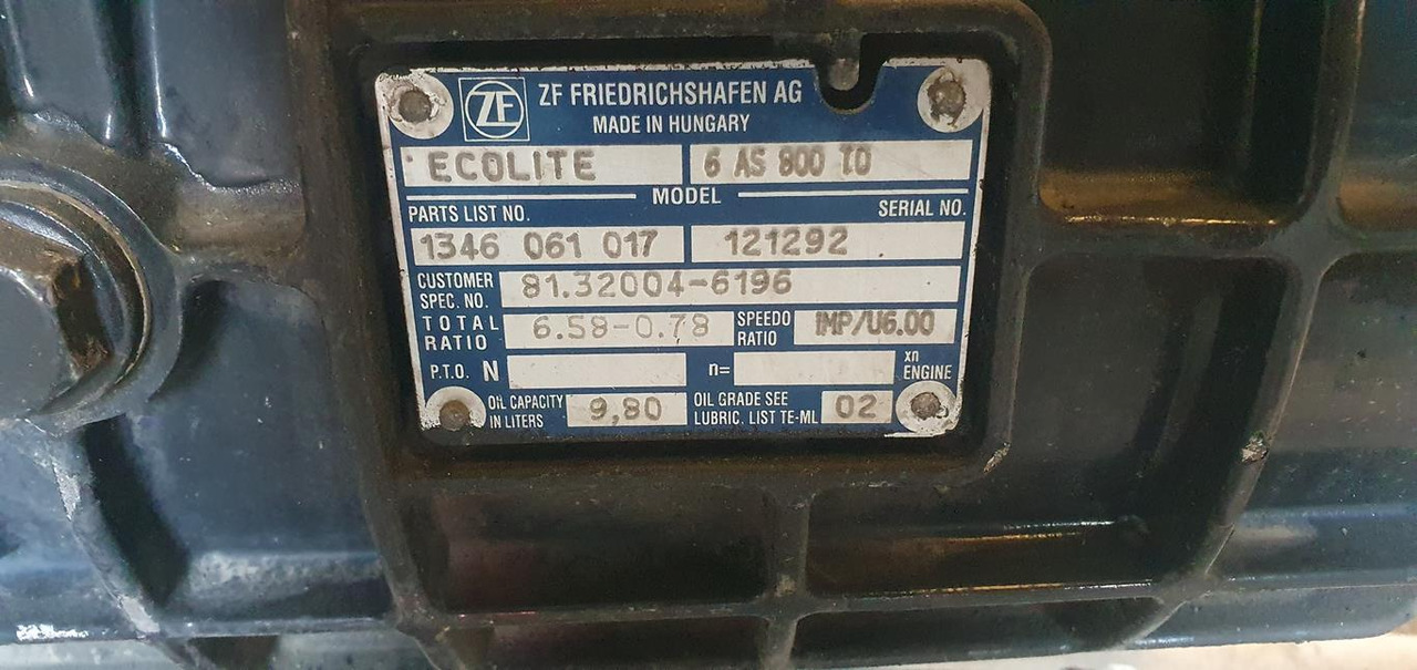 ZF ECOLITE 6 AS 800 TO - AUTOMATIC - Vaihdelaatikko - Kuorma-auto: kuva ZF ECOLITE 6 AS 800 TO - AUTOMATIC - Vaihdelaatikko - Kuorma-auto ZF ECOLITE 6 AS 800 TO - AUTOMATIC - Vaihdelaatikko - Kuorma-auto: kuva ZF ECOLITE 6 AS 800 TO - AUTOMATIC - Vaihdelaatikko - Kuorma-auto