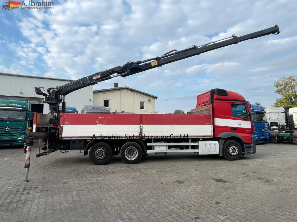 Lava-kuorma-auto, Nosturiauto Mercedes-Benz Actors 2545 6x2 Pritsche Kran HIAB 166: kuva Lava-kuorma-auto, Nosturiauto Mercedes-Benz Actors 2545 6x2 Pritsche Kran HIAB 166