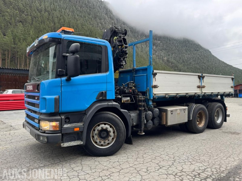 1997 Scania P124 400 kranbil med 3-veis tipp og klype - Nosturiauto: kuva 1997 Scania P124 400 kranbil med 3-veis tipp og klype - Nosturiauto 1997 Scania P124 400 kranbil med 3-veis tipp og klype - Nosturiauto: kuva 1997 Scania P124 400 kranbil med 3-veis tipp og klype - Nosturiauto
