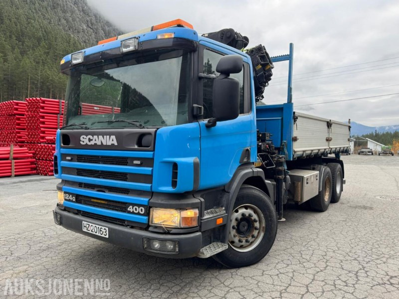 1997 Scania P124 400 kranbil med 3-veis tipp og klype - Nosturiauto: kuva 1997 Scania P124 400 kranbil med 3-veis tipp og klype - Nosturiauto 1997 Scania P124 400 kranbil med 3-veis tipp og klype - Nosturiauto: kuva 1997 Scania P124 400 kranbil med 3-veis tipp og klype - Nosturiauto