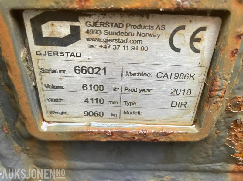 2018 Gjerstad hyd. sidetippskuff - 6100 l. - 9060 kg. - Hardox - Cat 986K - Lisälaitteet - Rakennuskoneet: kuva 2018 Gjerstad hyd. sidetippskuff - 6100 l. - 9060 kg. - Hardox - Cat 986K - Lisälaitteet - Rakennuskoneet 2018 Gjerstad hyd. sidetippskuff - 6100 l. - 9060 kg. - Hardox - Cat 986K - Lisälaitteet - Rakennuskoneet: kuva 2018 Gjerstad hyd. sidetippskuff - 6100 l. - 9060 kg. - Hardox - Cat 986K - Lisälaitteet - Rakennuskoneet
