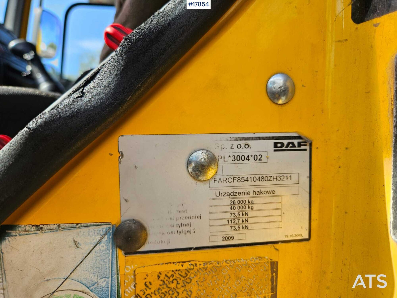 Koukkulava kuorma-auto 2009 DAF CF 85.410: kuva Koukkulava kuorma-auto 2009 DAF CF 85.410