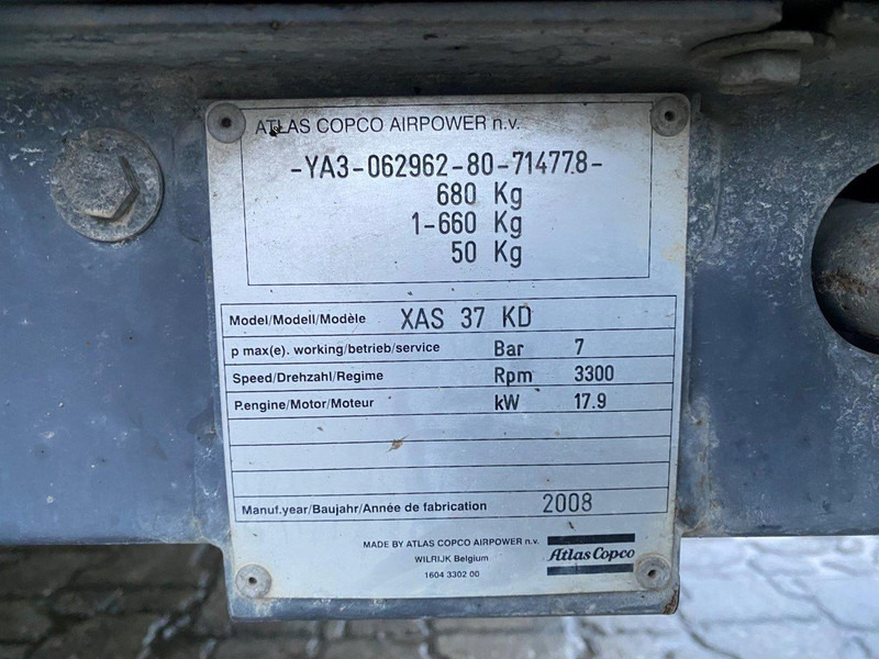 Atlas-Copco XAS 37 kd NVT - Ilmakompressori: kuva Atlas-Copco XAS 37 kd NVT - Ilmakompressori Atlas-Copco XAS 37 kd NVT - Ilmakompressori: kuva Atlas-Copco XAS 37 kd NVT - Ilmakompressori