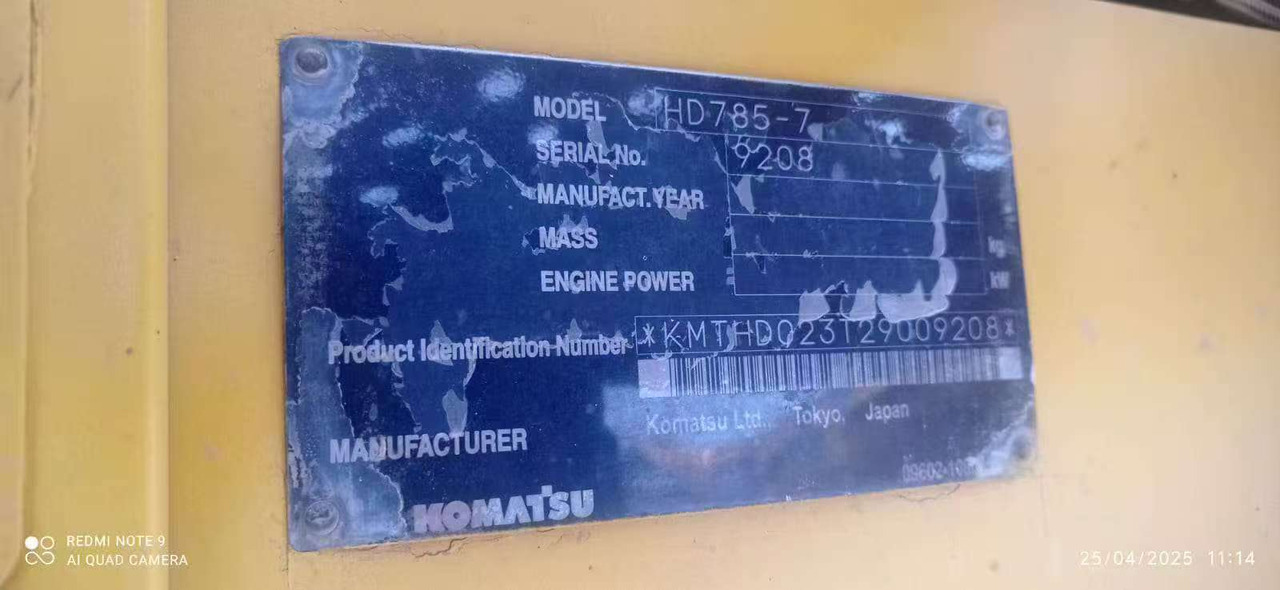 KOMATSU HD785-7 - Maansiirtoauto: kuva KOMATSU HD785-7 - Maansiirtoauto KOMATSU HD785-7 - Maansiirtoauto: kuva KOMATSU HD785-7 - Maansiirtoauto