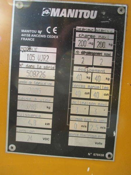 Pystymastonostin Manitou 105 VJR 2: kuva Pystymastonostin Manitou 105 VJR 2